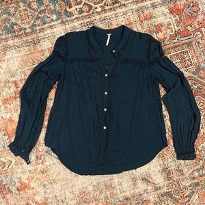 Free People top with crochet detail size M